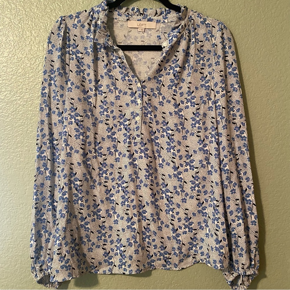 LOFT Floral Long Sleeve Blouse